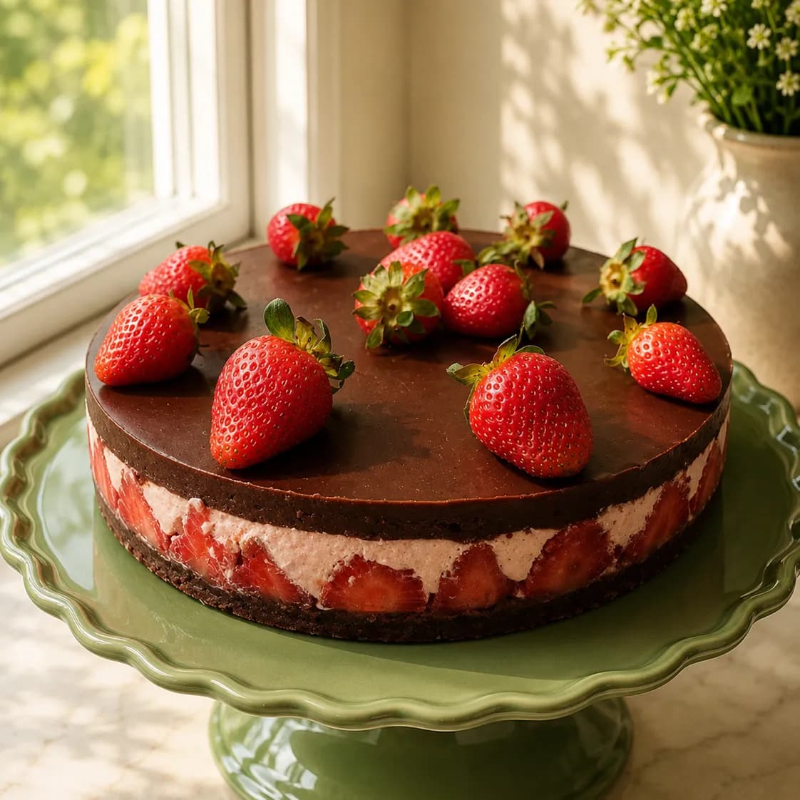 Chocolate Strawberry Cheese Cake