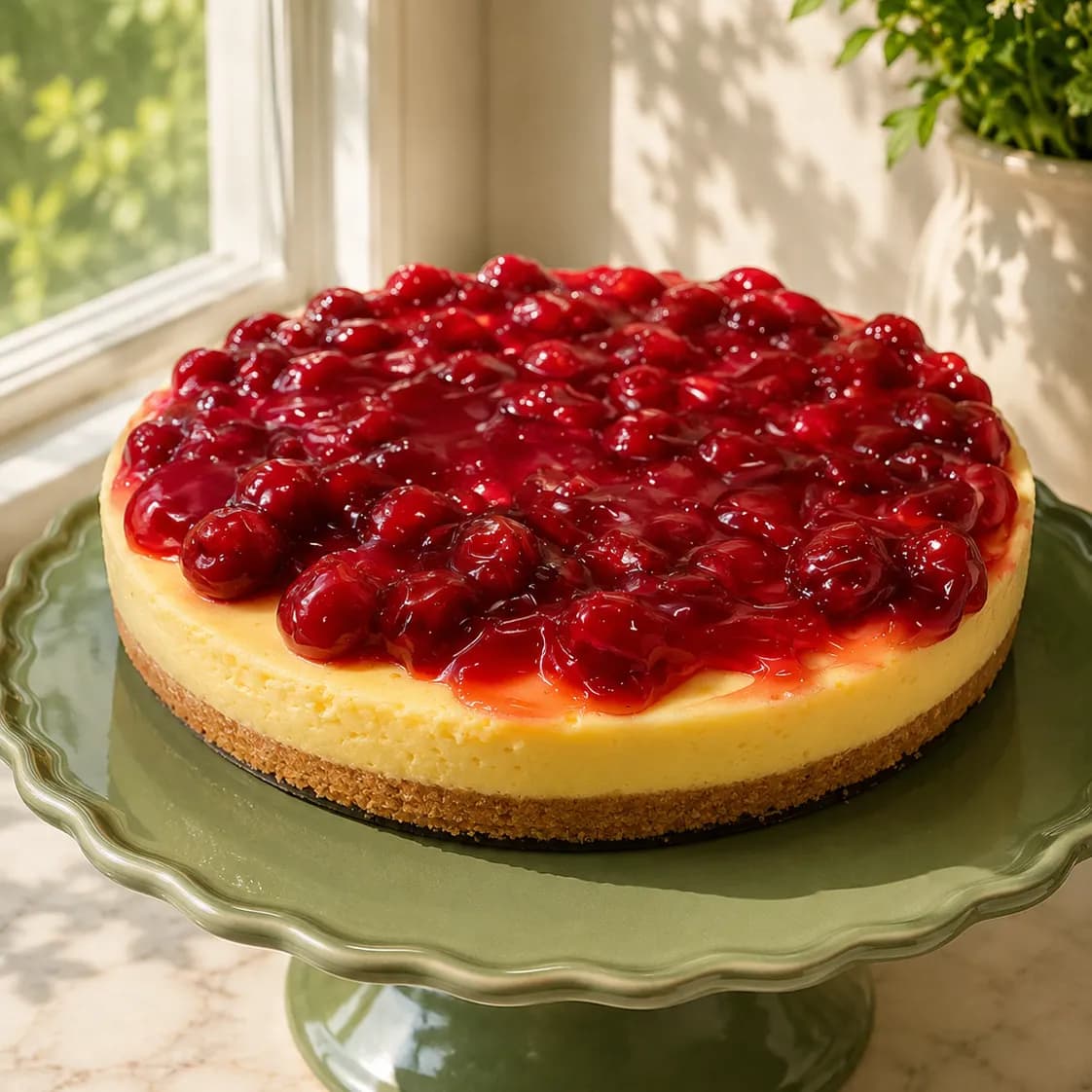 Cheesecake with Cherry Topping